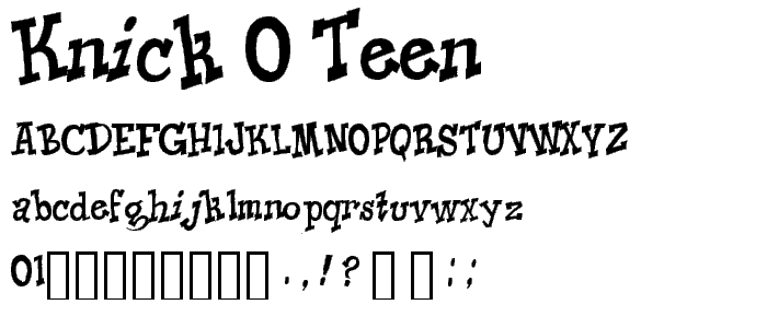 Knick O Teen font